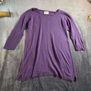 Debbie Morgan Purple 3/4 Sleeve Sweater Dress Tunic Size L